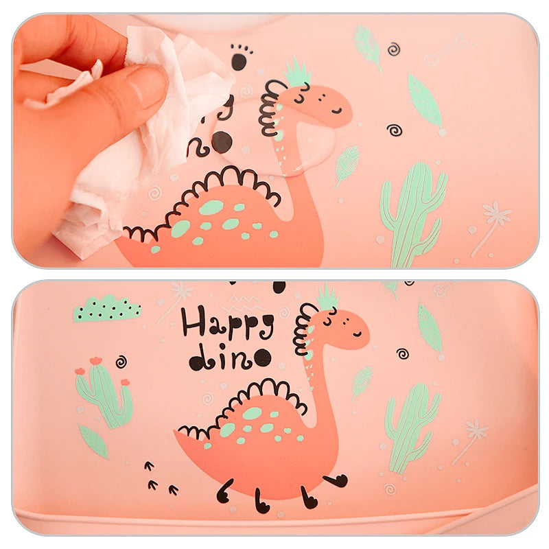 Waterproof Baby Bibs Soft Silicone Scarf Cute Cartoon Brint Baby Items Boys And Girls Adjustable Bibs Burp Sloths