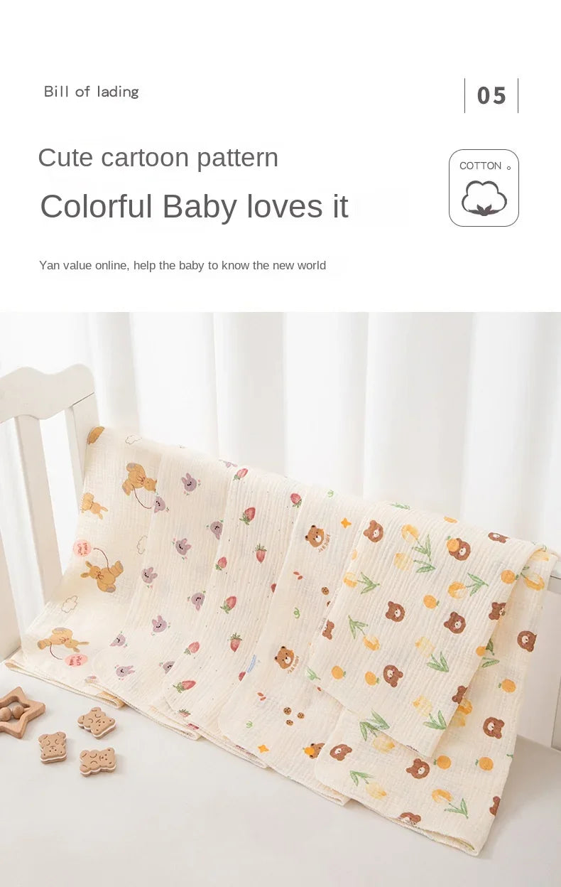 Baby Receive Blanket for Newborn Cotton Muslin Cover Swaddle Blanket Bedding Infant Bath Towel Baby Items Mother Kids Stuff 80cm