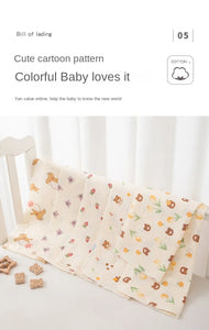 Baby Receive Blanket for Newborn Cotton Muslin Cover Swaddle Blanket Bedding Infant Bath Towel Baby Items Mother Kids Stuff 80cm
