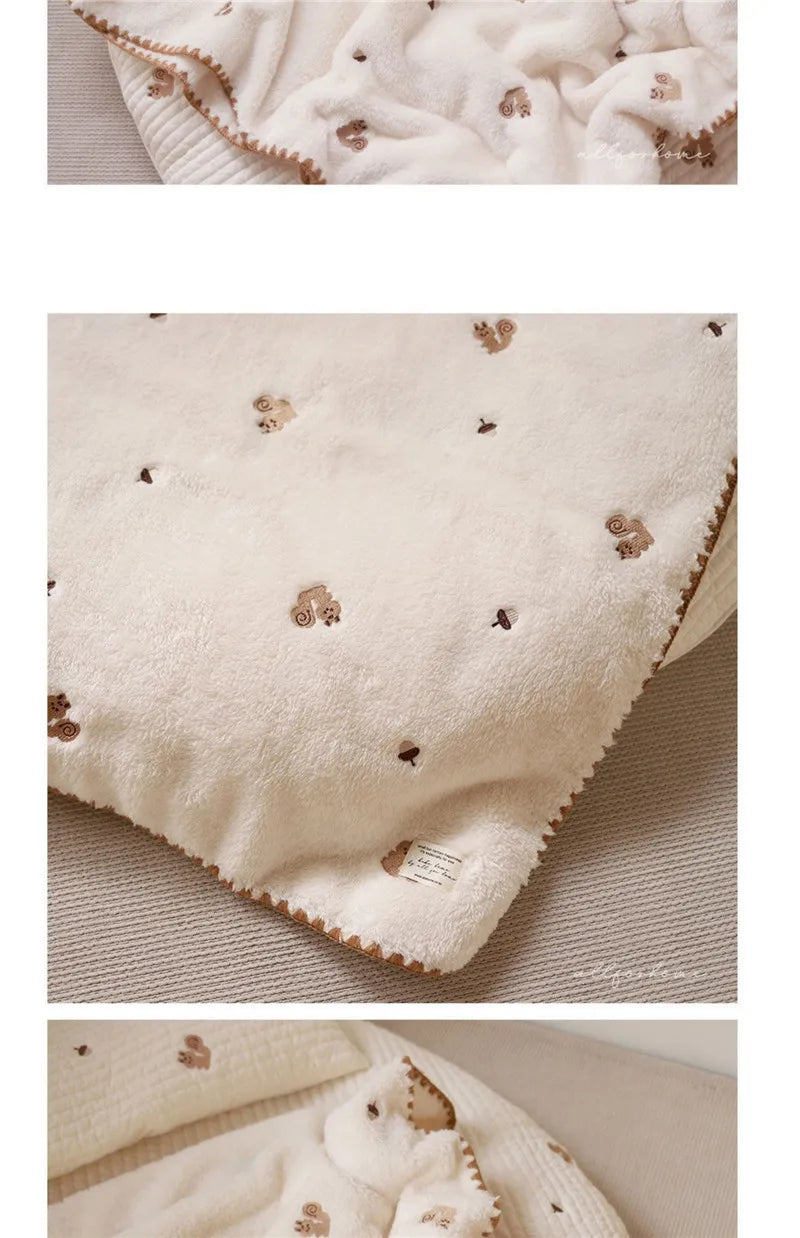 Cartoon Baby Blanket Soft Fleece Kindergarten Kids Quilt for Newborn Swaddling Blankets Stroller Cover Bedding Baby Items