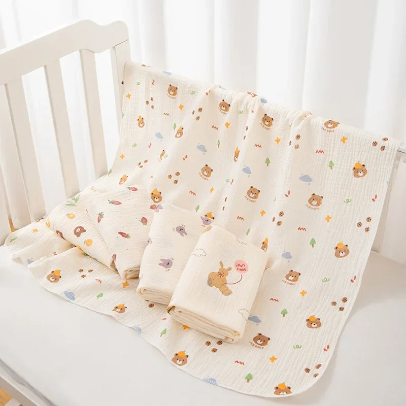 Baby Receive Blanket for Newborn Cotton Muslin Cover Swaddle Blanket Bedding Infant Bath Towel Baby Items Mother Kids Stuff 80cm