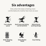 Load image into Gallery viewer, 3-in-1 High Landscape Baby Stroller Travel System Bassinet Car Seat Lightweight Frame with One-Hand Folding Feature Baby Items
