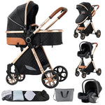 Load image into Gallery viewer, 3-in-1 High Landscape Baby Stroller Travel System Bassinet Car Seat Lightweight Frame with One-Hand Folding Feature Baby Items
