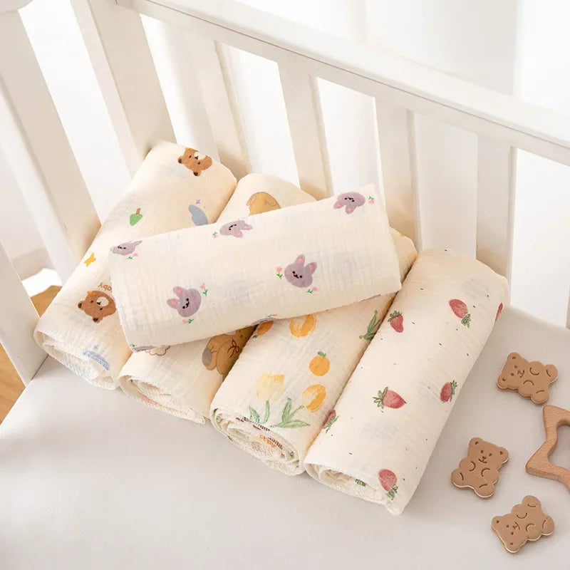 Baby Receive Blanket for Newborn Cotton Muslin Cover Swaddle Blanket Bedding Infant Bath Towel Baby Items Mother Kids Stuff 80cm