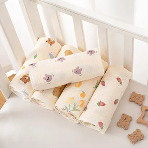 Baby Receive Blanket for Newborn Cotton Muslin Cover Swaddle Blanket Bedding Infant Bath Towel Baby Items Mother Kids Stuff 80cm