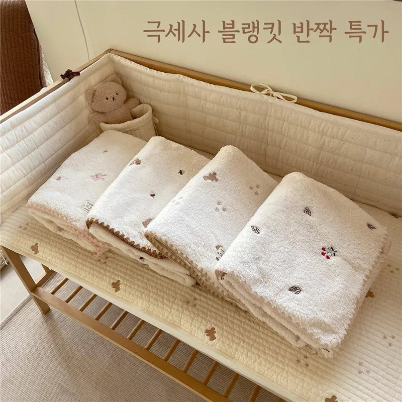 Cartoon Baby Blanket Soft Fleece Kindergarten Kids Quilt for Newborn Swaddling Blankets Stroller Cover Bedding Baby Items