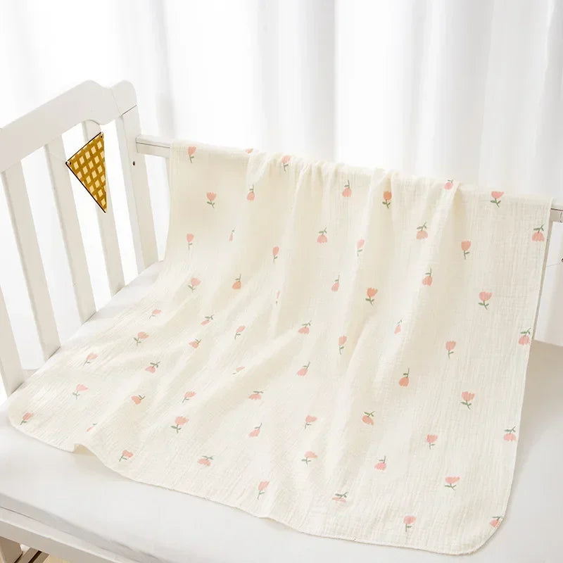 Baby Receive Blanket for Newborn Cotton Muslin Cover Swaddle Blanket Bedding Infant Bath Towel Baby Items Mother Kids Stuff 80cm