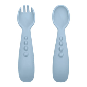 2PCS Silicone Baby Spoons Fork For Baby Cutlery Set Newborn Learn To Eat Training Feeding Spork Tableware Baby Items