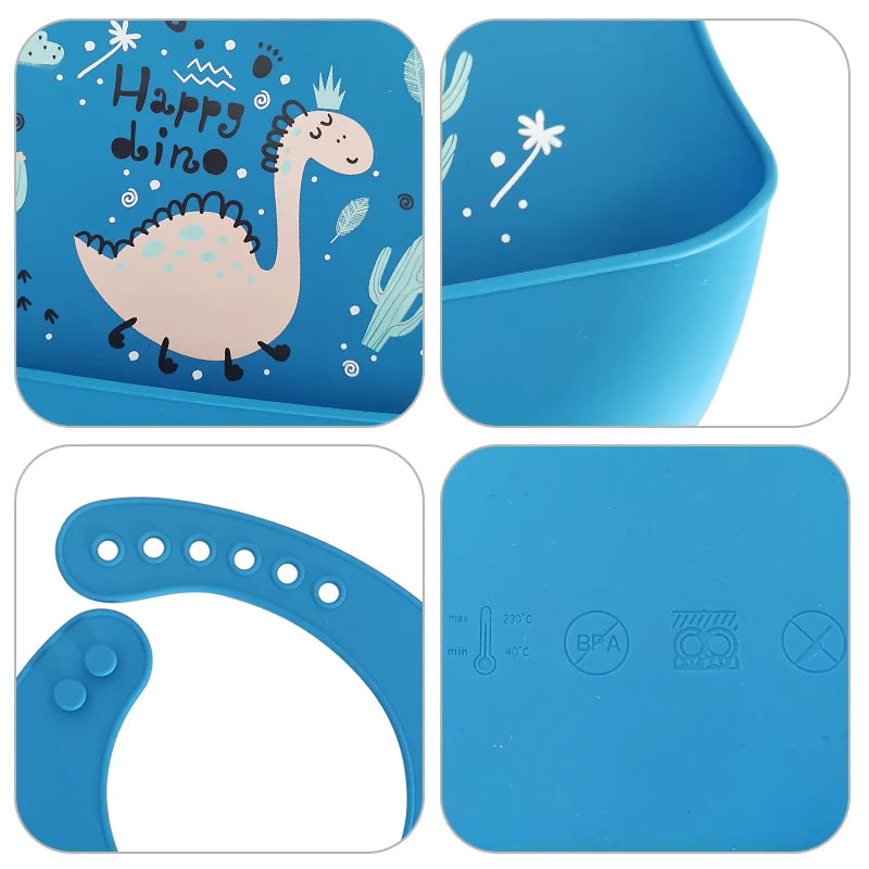 Waterproof Baby Bibs Soft Silicone Scarf Cute Cartoon Brint Baby Items Boys And Girls Adjustable Bibs Burp Sloths