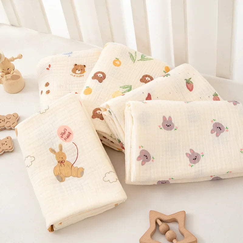 Baby Receive Blanket for Newborn Cotton Muslin Cover Swaddle Blanket Bedding Infant Bath Towel Baby Items Mother Kids Stuff 80cm