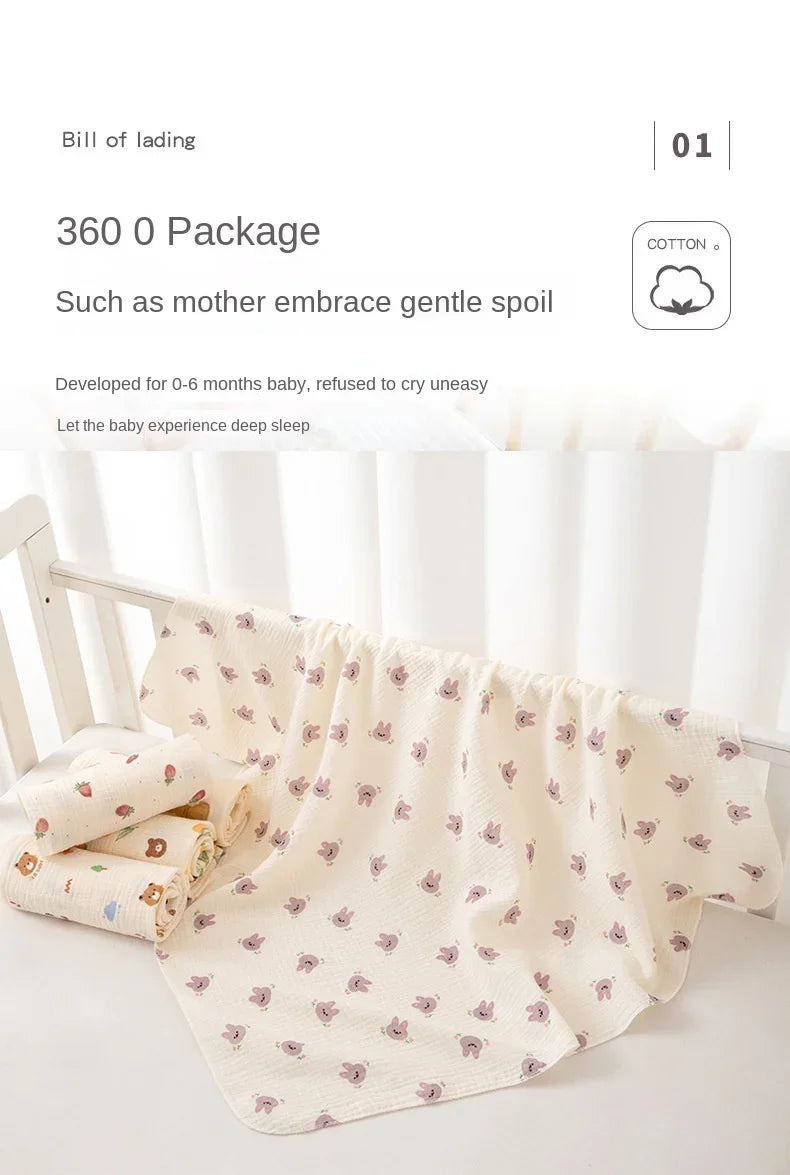 Baby Receive Blanket for Newborn Cotton Muslin Cover Swaddle Blanket Bedding Infant Bath Towel Baby Items Mother Kids Stuff 80cm