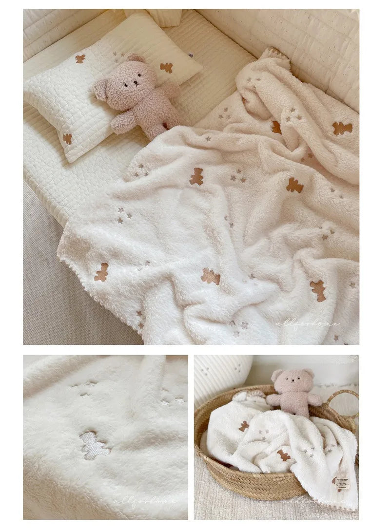 Cartoon Baby Blanket Soft Fleece Kindergarten Kids Quilt for Newborn Swaddling Blankets Stroller Cover Bedding Baby Items