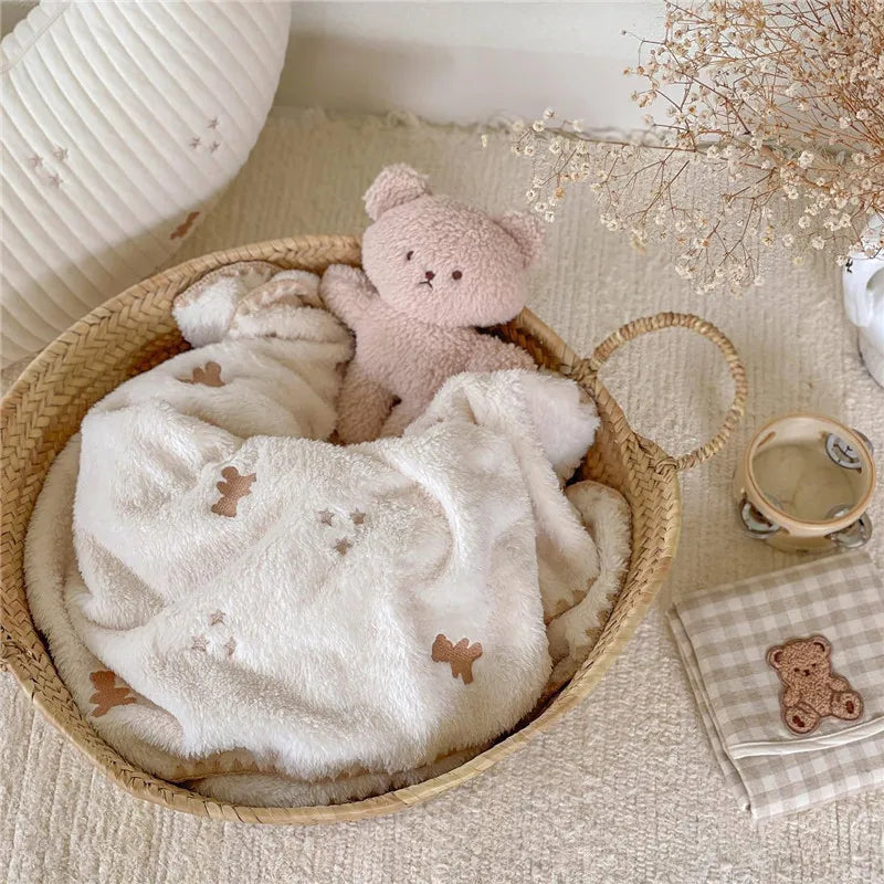 Cartoon Baby Blanket Soft Fleece Kindergarten Kids Quilt for Newborn Swaddling Blankets Stroller Cover Bedding Baby Items