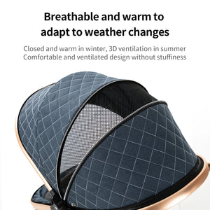 3-in-1 High Landscape Baby Stroller Travel System Bassinet Car Seat Lightweight Frame with One-Hand Folding Feature Baby Items