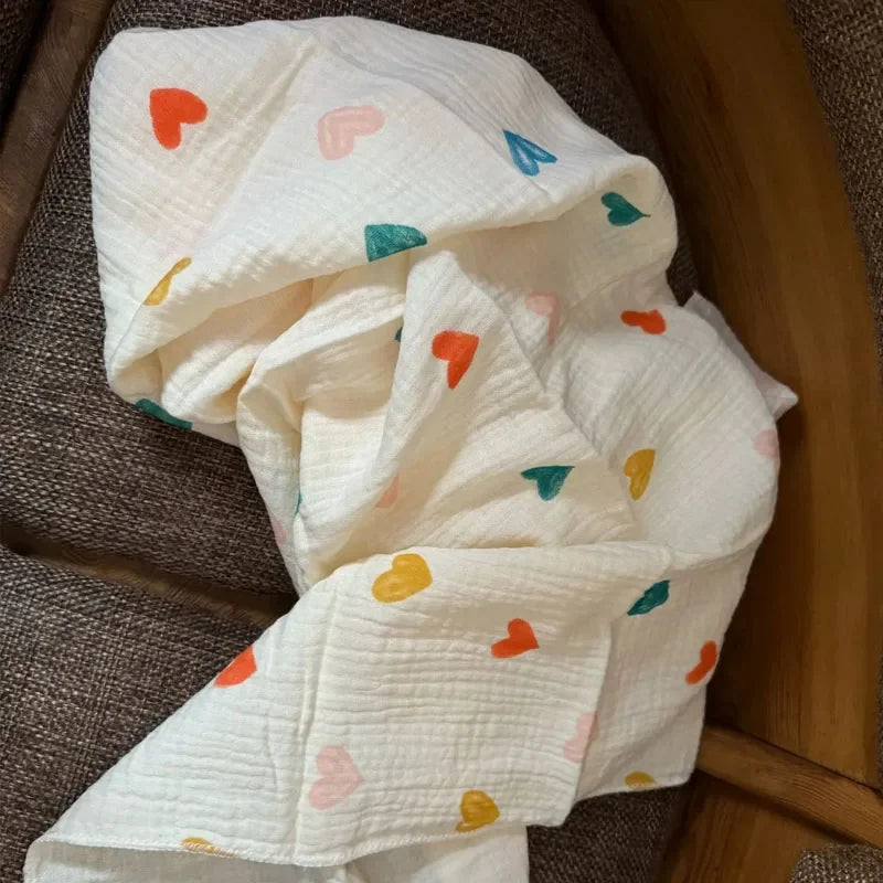 Baby Receive Blanket for Newborn Cotton Muslin Cover Swaddle Blanket Bedding Infant Bath Towel Baby Items Mother Kids Stuff 80cm