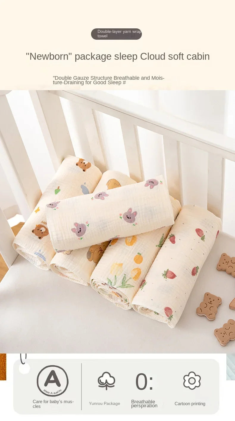 Baby Receive Blanket for Newborn Cotton Muslin Cover Swaddle Blanket Bedding Infant Bath Towel Baby Items Mother Kids Stuff 80cm