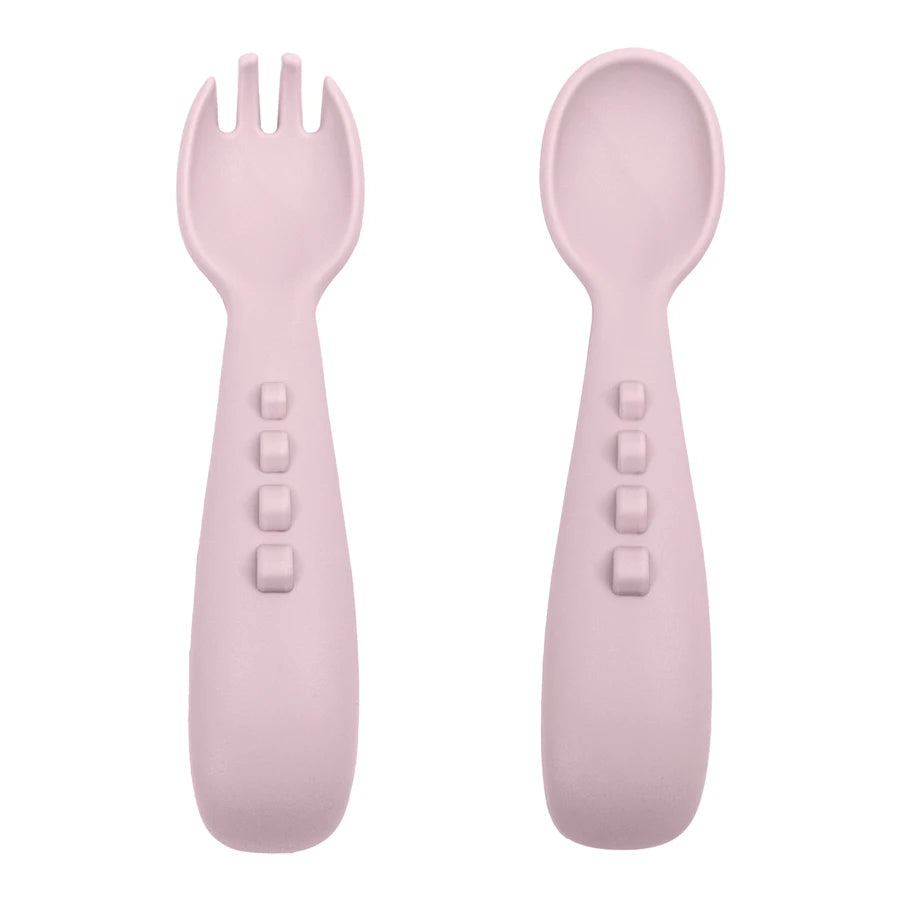 2PCS Silicone Baby Spoons Fork For Baby Cutlery Set Newborn Learn To Eat Training Feeding Spork Tableware Baby Items