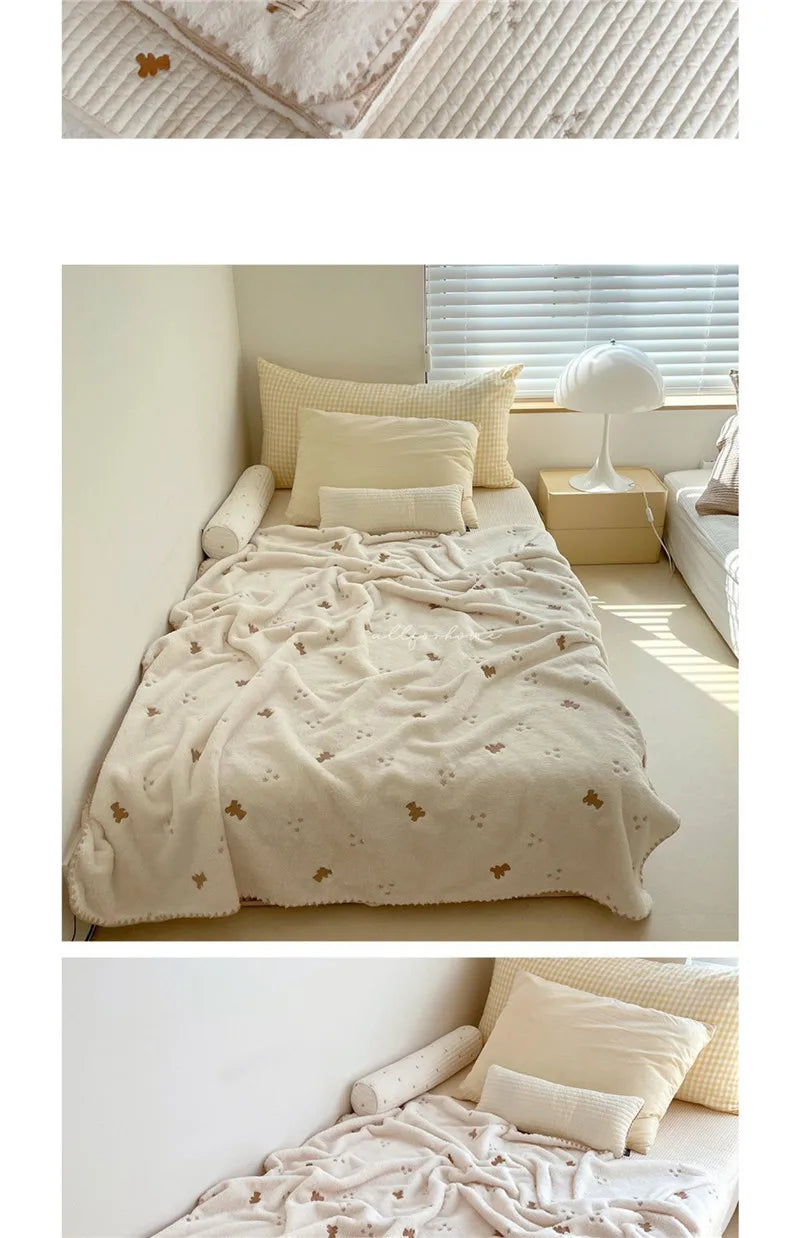 Cartoon Baby Blanket Soft Fleece Kindergarten Kids Quilt for Newborn Swaddling Blankets Stroller Cover Bedding Baby Items