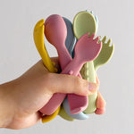Load image into Gallery viewer, 2PCS Silicone Baby Spoons Fork For Baby Cutlery Set Newborn Learn To Eat Training Feeding Spork Tableware Baby Items
