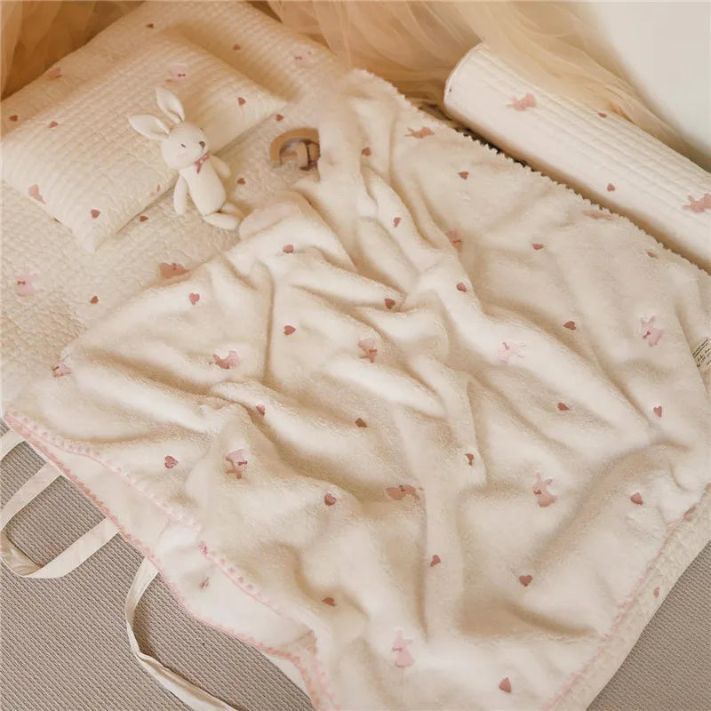 Cartoon Baby Blanket Soft Fleece Kindergarten Kids Quilt for Newborn Swaddling Blankets Stroller Cover Bedding Baby Items