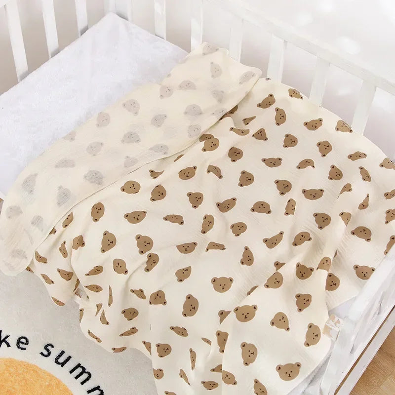 Baby Receive Blanket for Newborn Cotton Muslin Cover Swaddle Blanket Bedding Infant Bath Towel Baby Items Mother Kids Stuff 80cm