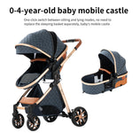 Load image into Gallery viewer, 3-in-1 High Landscape Baby Stroller Travel System Bassinet Car Seat Lightweight Frame with One-Hand Folding Feature Baby Items
