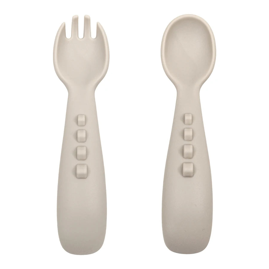2PCS Silicone Baby Spoons Fork For Baby Cutlery Set Newborn Learn To Eat Training Feeding Spork Tableware Baby Items